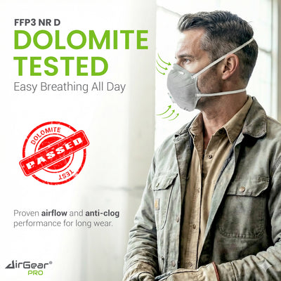 AirGearPro D100C FFP2 Disposable Respirator Mask - CE 2797 Certified, Cool-Flow Valve, Activated Carbon