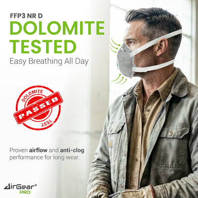 AirGearPro D110C FFP3 Disposable Respirator Mask - CE 2797 Certified, Exhalation Valve, Activated Carbon