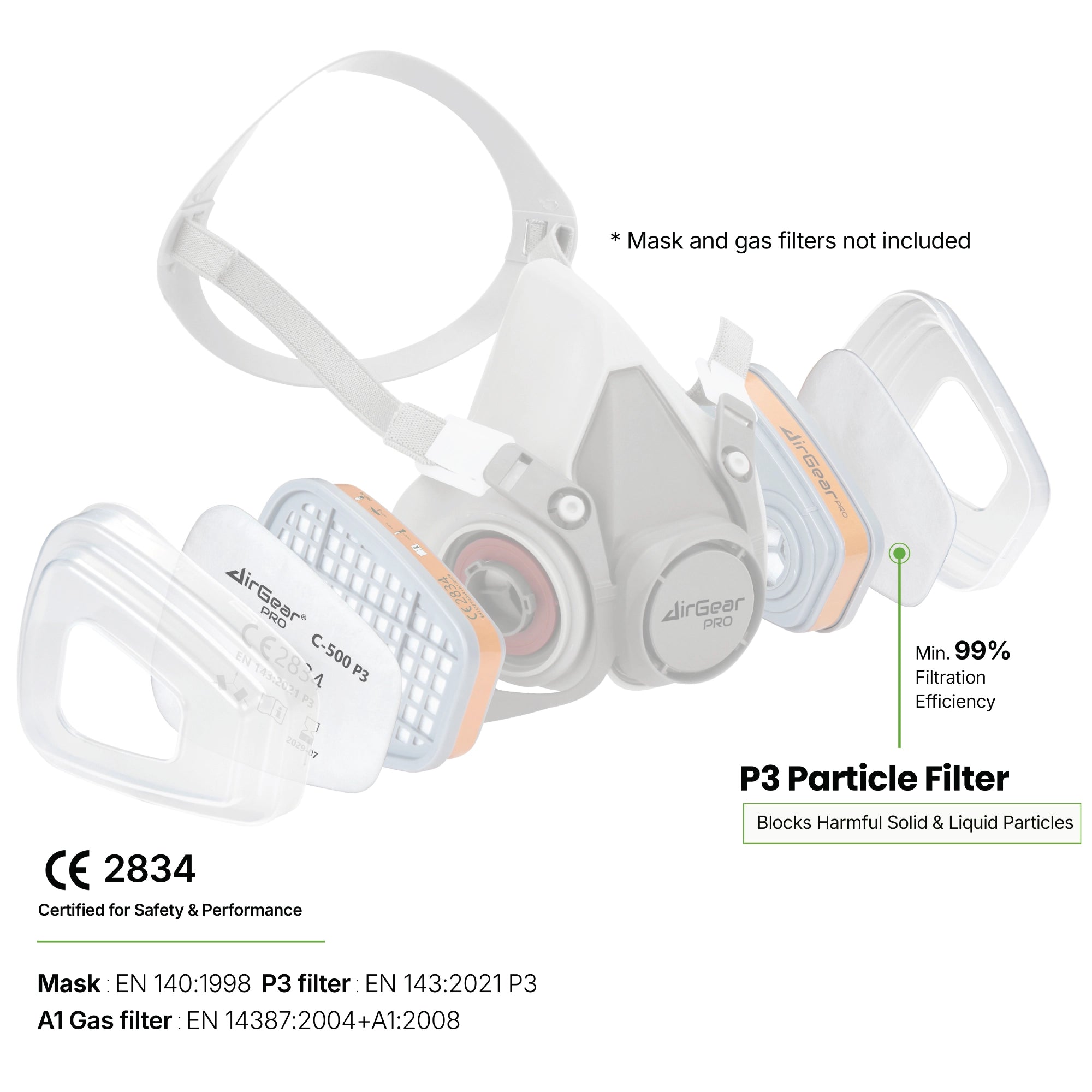 C-500 P3 Dust Filters – for G-500, M-500 & G-750 Respirators