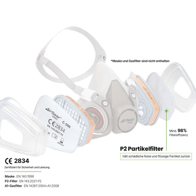 C-500 P2-Staubfilter für G-500, M-500 und G-750 Atemschutzmasken