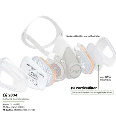 C-500 P3-Feinstaubfilter für G-500, M-500 und G-750 Atemschutzmasken