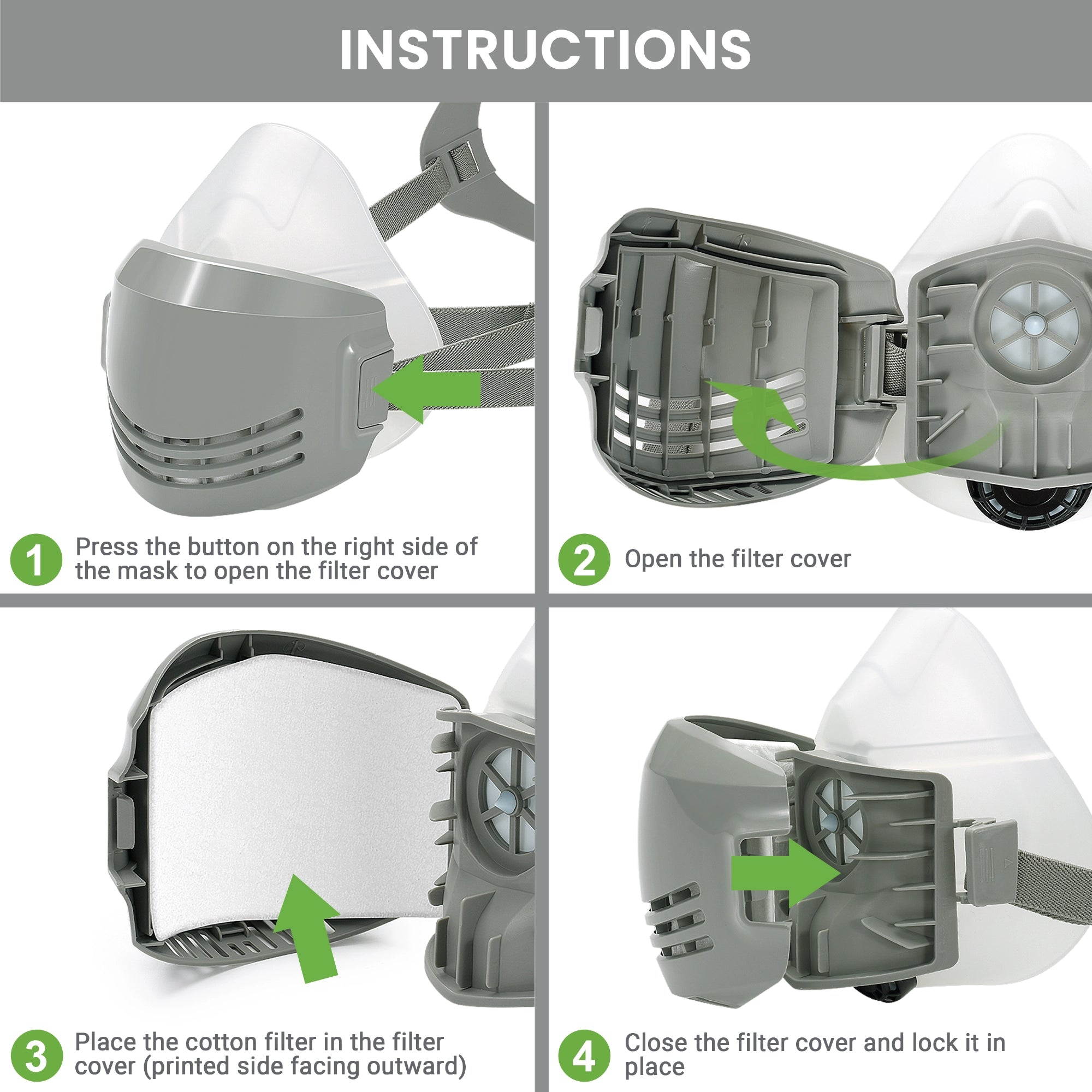 D-200 Reusable Dust Mask with P2 Filters