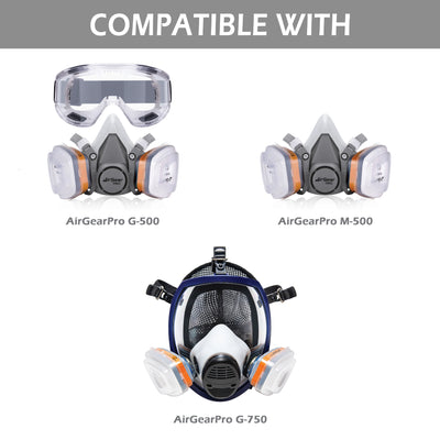 F-500 ABEK1-P2 Multi-Gas & Dust Filters – For G-500, M-500 & G-750 Respirators