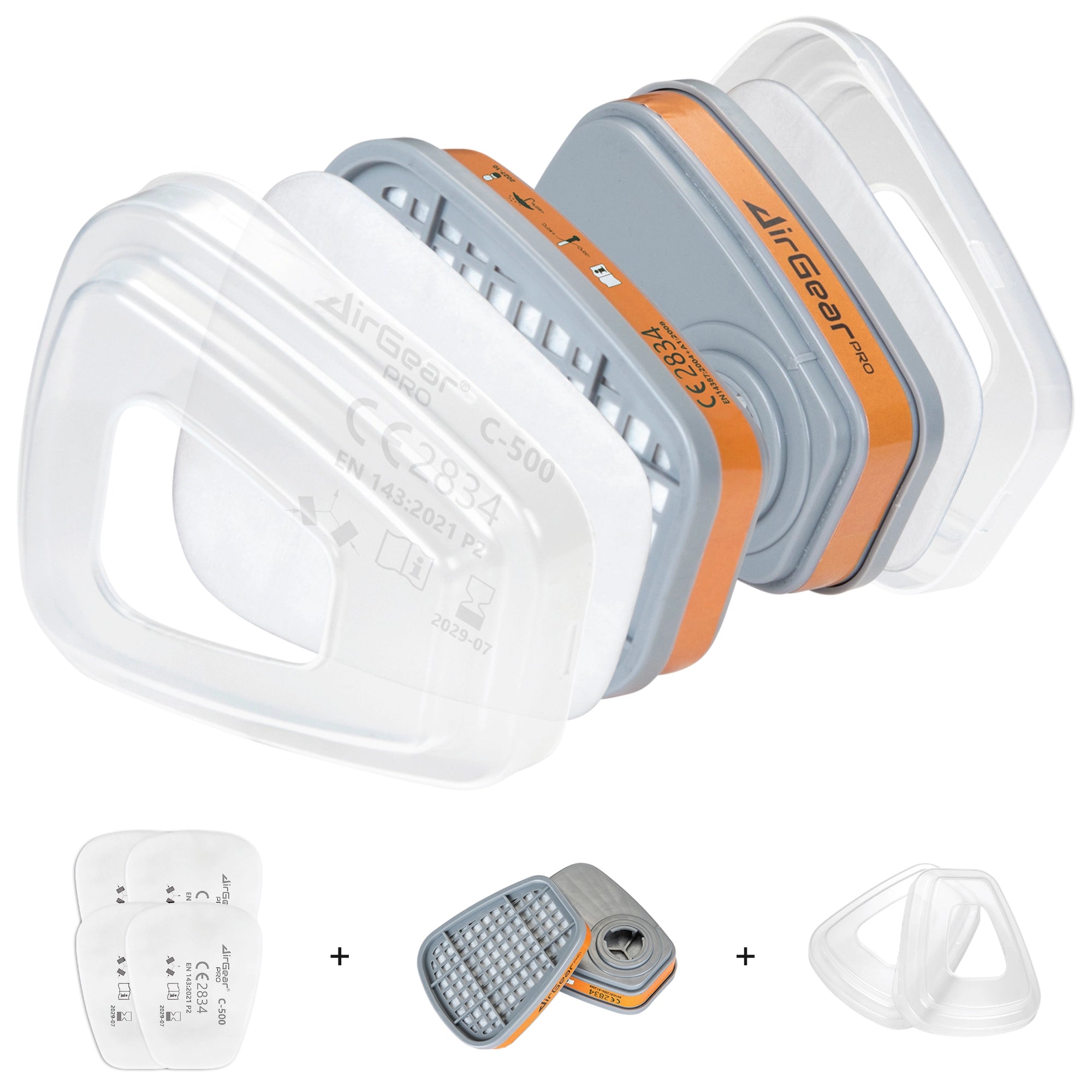 AirGearPro F-500 A1P2 gas and dust filters for G-500, M-500 and G-750 respirators