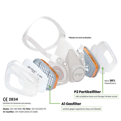 F-500 A1P2 Gas- und Staubfilter für G-500, M-500 und G-750 Atemschutzmasken