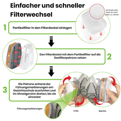 F-500 A1P2 Gas- und Staubfilter für G-500, M-500 und G-750 Atemschutzmasken