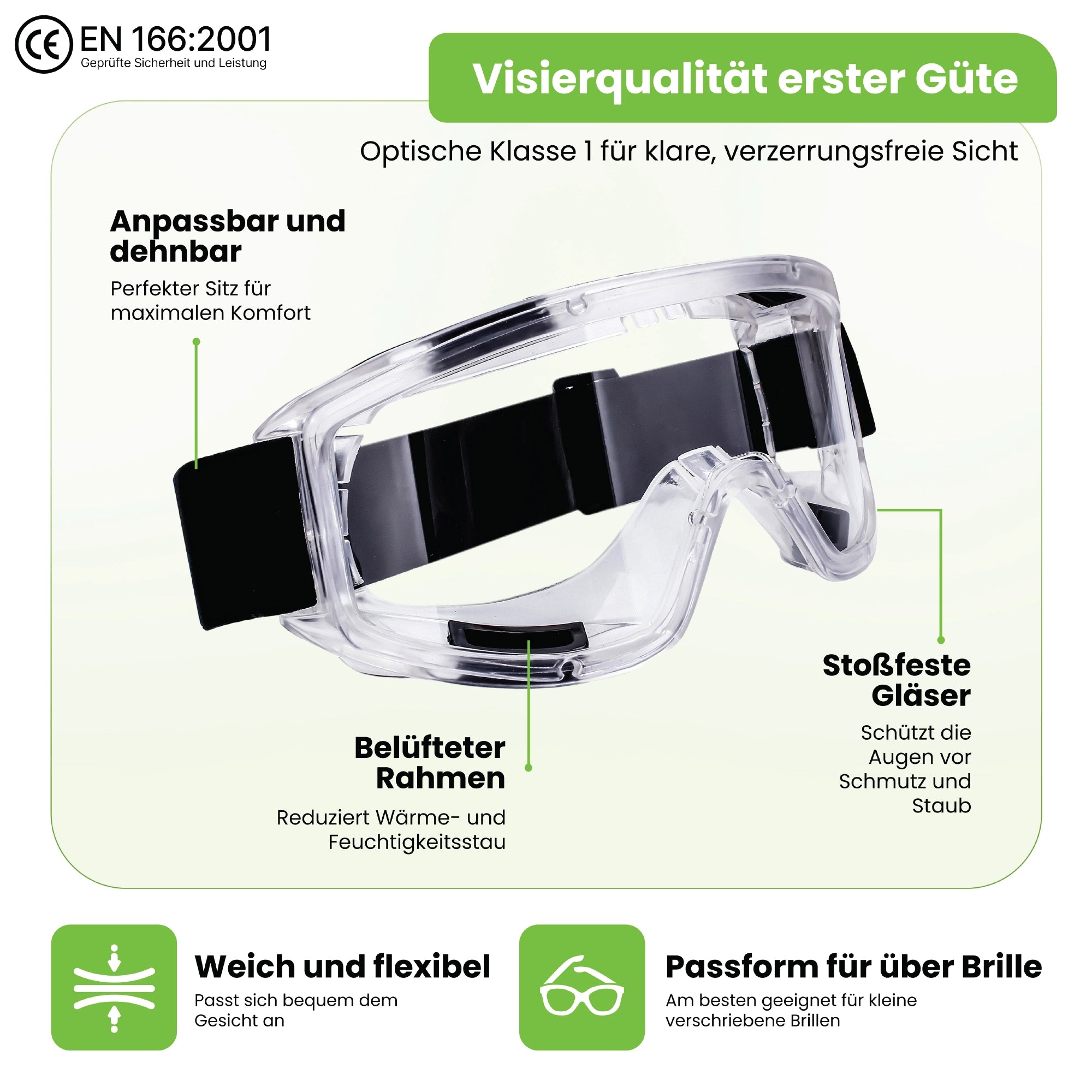 G-500 Atemschutzmaske / Gasmaske mit A1P2-Filtern und Schutzbrille