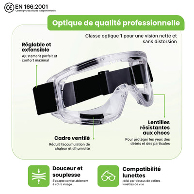 Masque à Gaz Réutilisable G-500 avec Filtres A1P2 et Lunettes de Protection