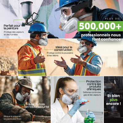 Masque M-500 ABEK1-P2 pour Produits Chimiques avec Filtres Multi-Gaz