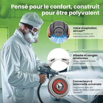 Masque à Gaz Réutilisable G-500 avec Filtres A1P2 et Lunettes de Protection