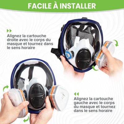 Masque de Protection Respiratoire Intégral G-750 avec Filtres A1P2