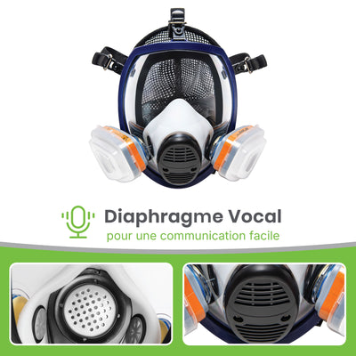 Masque de Protection Respiratoire Intégral G-750 avec Filtres A1P2