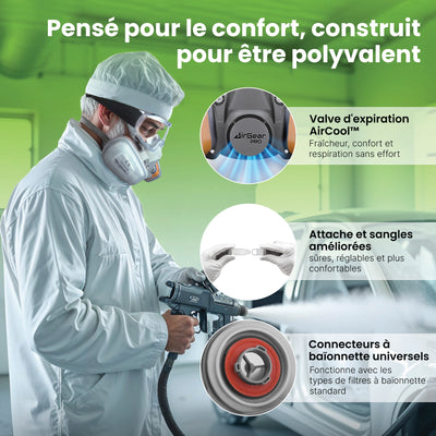 Masque M-500 ABEK1-P2 pour Produits Chimiques avec Filtres Multi-Gaz