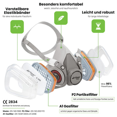 M-500 Lackiermaske mit A1P2-Filtern