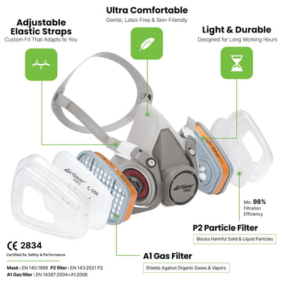 M-500 Respirator Mask with A1P2 Filters