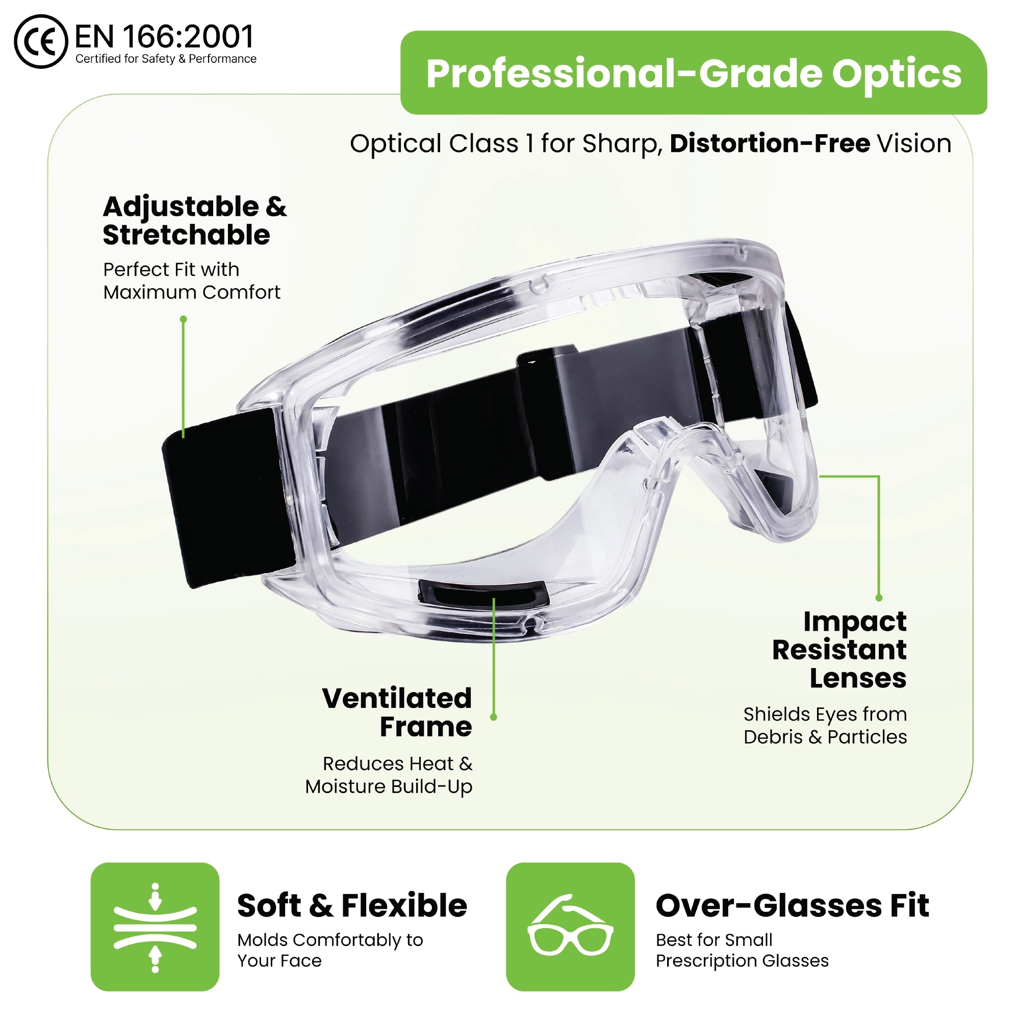 Vision-1000 Safety Goggles – Anti-Fog Protective Eyewear