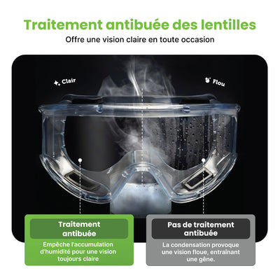 Lunettes de Protection Vision-1000 Anti-Buée Anti-Rayures